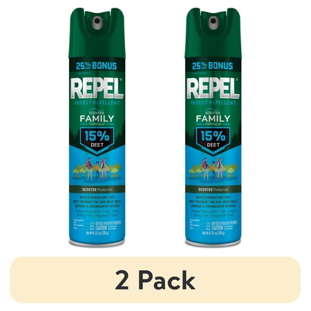 (2 pack) Repel Scented Family Formula Insect and Mosquito Repellent, Bug Spray with 15% DEET, 8.125 Oz