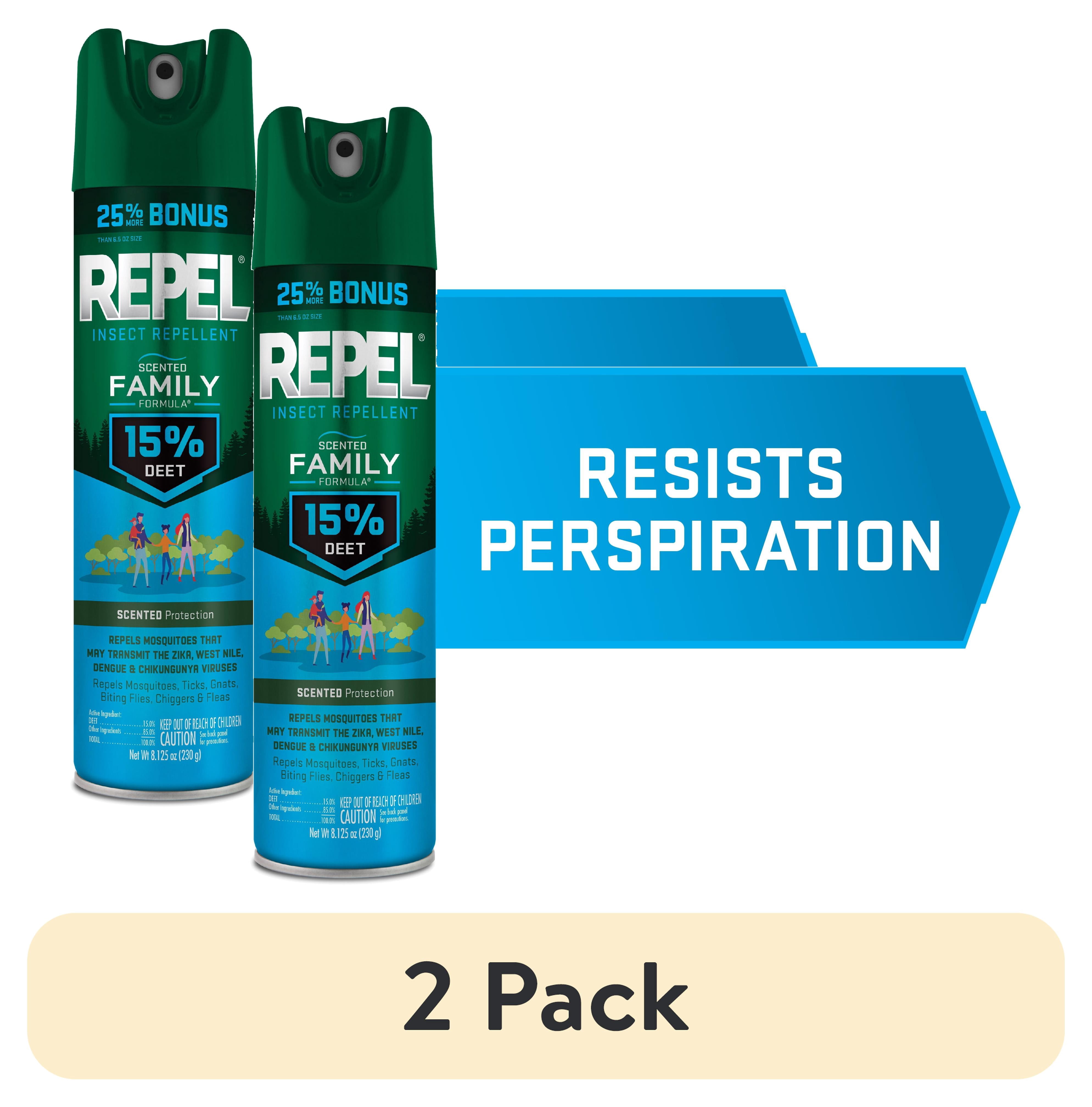 (2 pack) Repel Scented Family Formula Insect and Mosquito Repellent, Bug Spray with 15% DEET, 8.125 oz