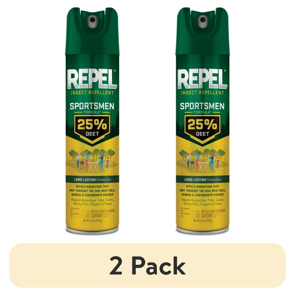 (2 pack) Repel Insect Repellent Sportsmen Formula 25% DEET, Aerosol Insect Killer, 6.5 Ounces