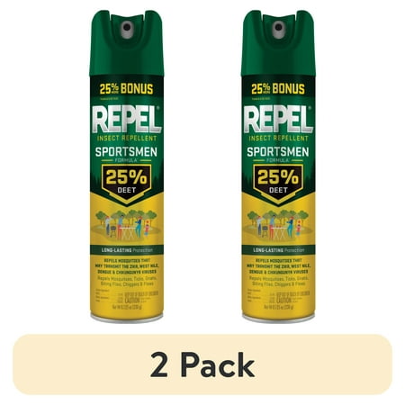 (2 pack) Repel Sportsmen Formula Insect and Mosquito Repellent, Bug Spray with 25% DEET, 8.125 Oz