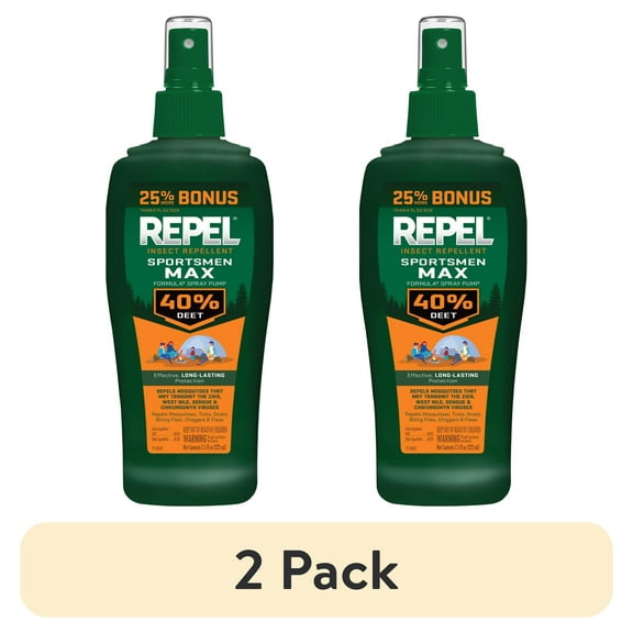 (2 pack) Repel Insect Repellent Sportsmen Max Formula Pump Spray w/ 40% Deet, 7.5 Ounces