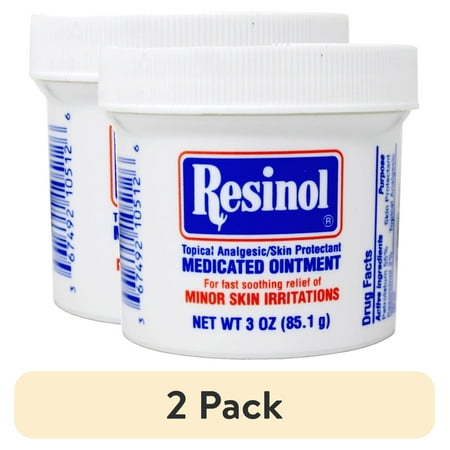 (2 pack) Resinol Medicated Ointment For Itch Relief And Protection Of Skin Rashes and Irritations, 3 Ounce Jar (Pack of 1)