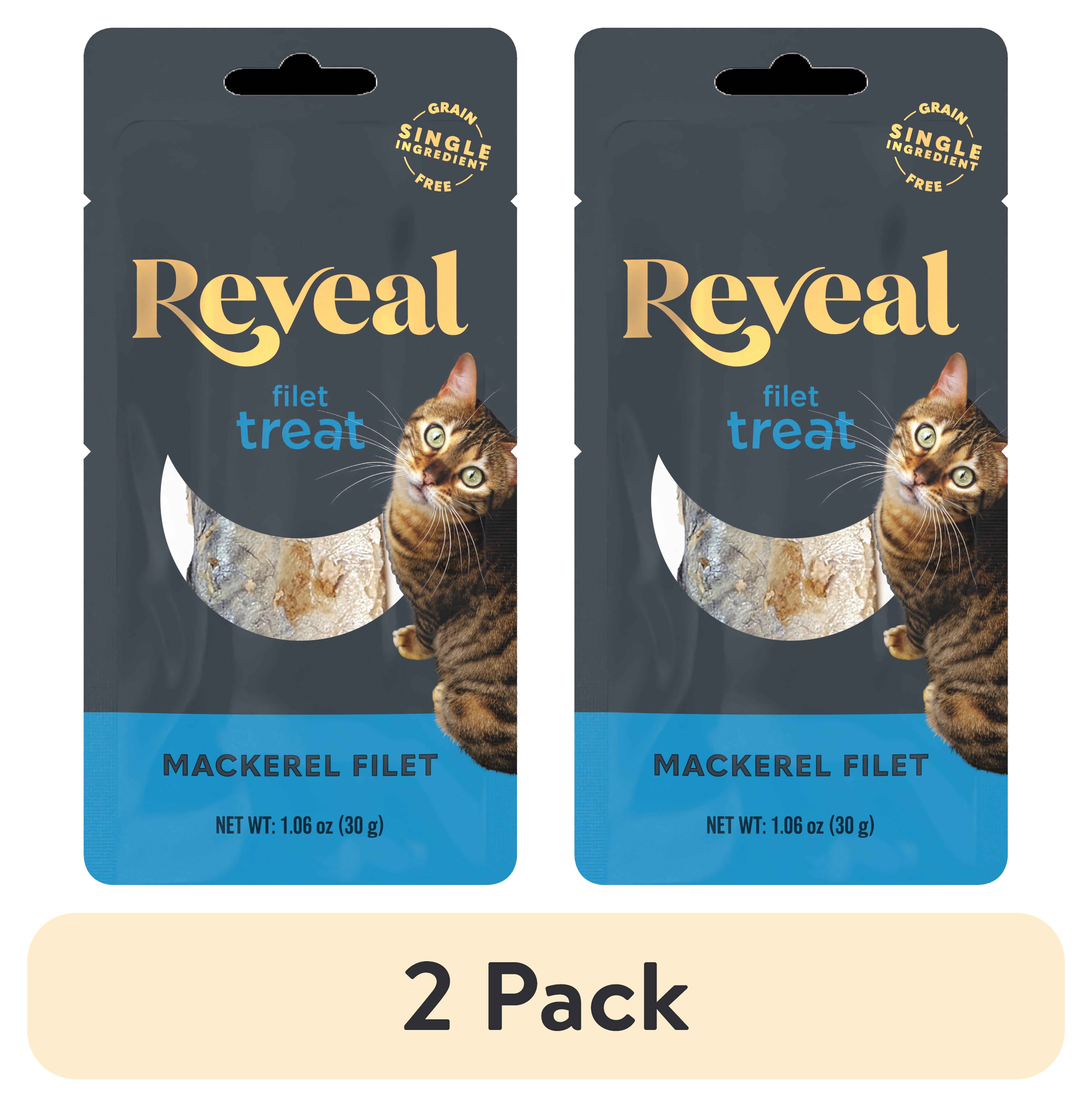 (2 pack) Reveal Pet Food Natural Cat Treats Whole Mackerel Loin 1.06oz