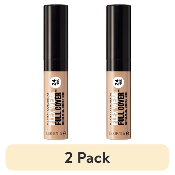 (2 pack) Revlon ColorStay Flex Wear Concealer, Full Coverage, 24HR Wear, 040 Medium, 0.34 fl oz