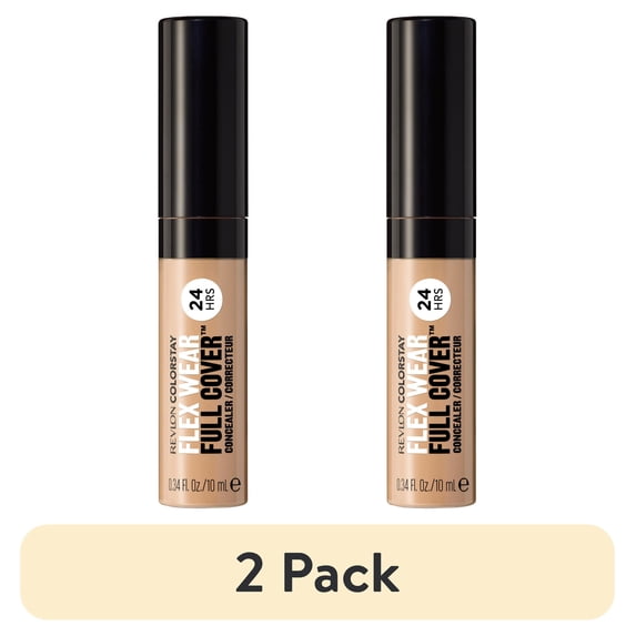 (2 pack) Revlon ColorStay Flex Wear Concealer, Full Coverage, 24HR Wear, 050 Medium Deep, 0.34 fl oz
