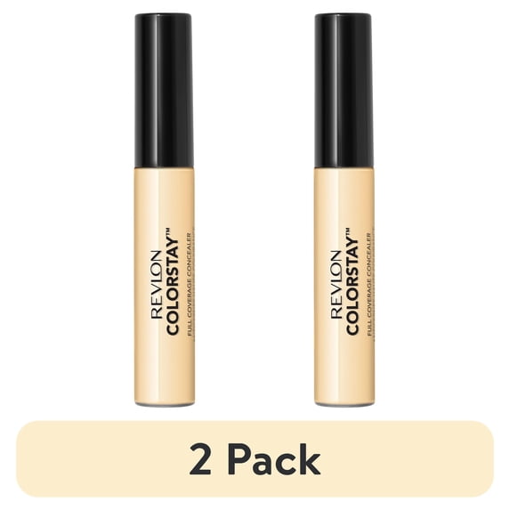 (2 pack) Revlon ColorStay Liquid Concealer Makeup, Full Coverage, 001 Banana, 0.21 fl oz