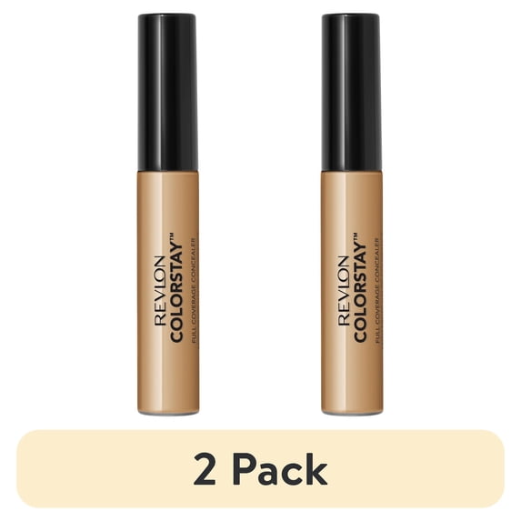 (2 pack) Revlon ColorStay Liquid Concealer Makeup, Full Coverage, 050 Medium Deep, 0.21 fl oz