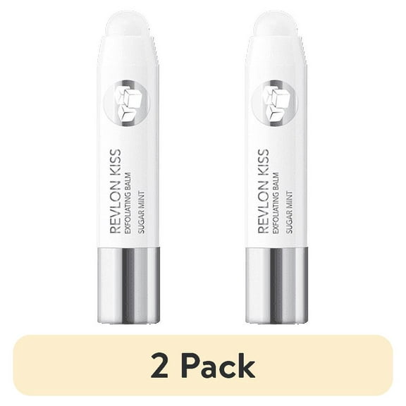 (2 pack) Revlon Kiss Hydrating and Exfoliating Lip Balm, Sugar Mint