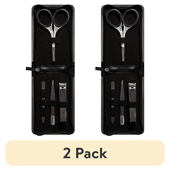 (2 pack) PR REV Revlon Men's Grooming Kit, Nail & Facial Hair Care Travel Kit, 5 Pieces