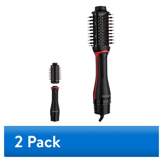 (2 pack) Revlon One-Step Volumizer PLUS Hair Dryer and Hot Air Brush, Black