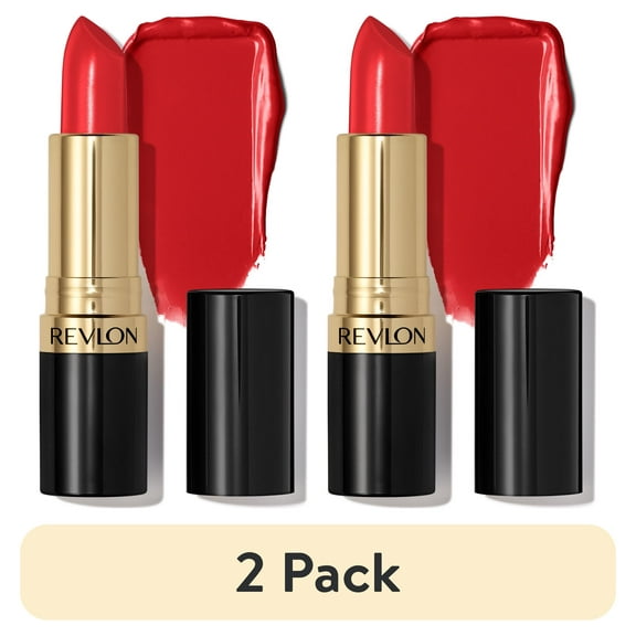 (2 pack) Revlon Super Lustrous Creme Lipstick, Creamy Formula, 725 Love That Red, 0.15 oz