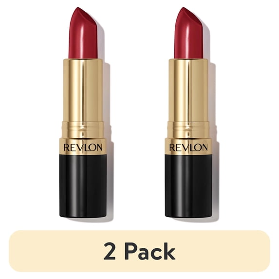 (2 pack) Revlon Super Lustrous Creme Lipstick, Creamy Formula, 810 Uncut Ruby, 0.15 oz