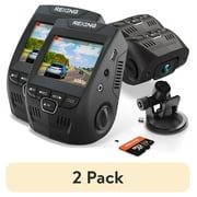 2 pack Rexing 1080p Dash Cam with 170  Wide Angle, 24/7 Parking Monitor, Loop Recording, G-Sensor, Dual Mount Options & 32GB Card Included