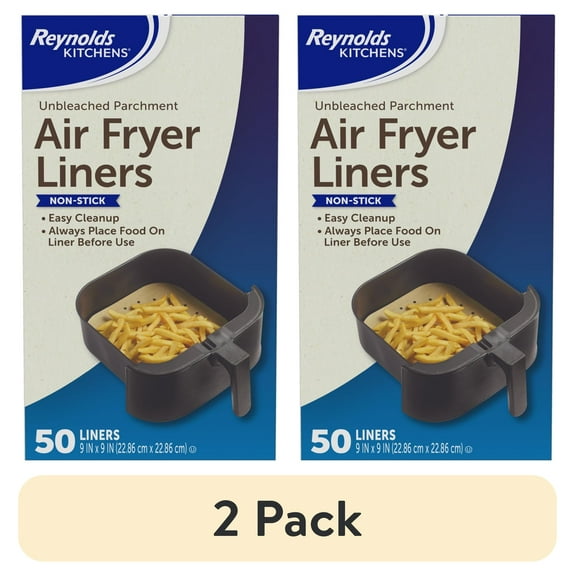 (2 pack) Reynolds Kitchens Parchment Paper Air Fryer Liners, 50 Count