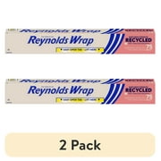 2 pack Reynolds Wrap Recycled Aluminum Foil Roll, 12 inches Wide, 75 Total Sq. Ft.