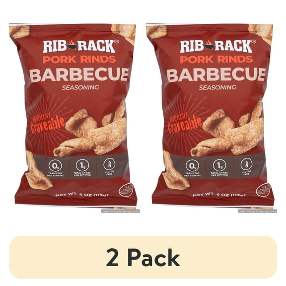 (2 pack) Rib Rack Barbecue Pork Rinds 4oz