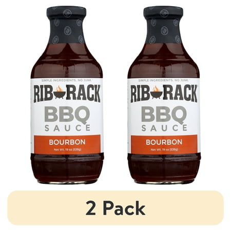 (2 pack) Rib Rack Southern Bourbon BBQ Sauce, 19 oz.