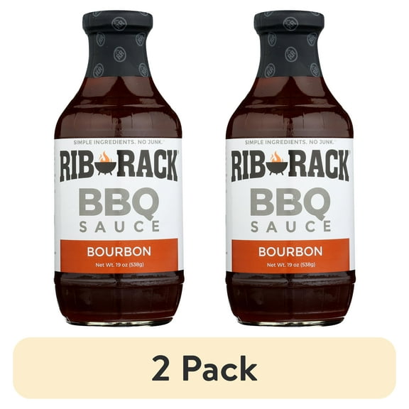 (2 pack) Rib Rack Southern Bourbon BBQ Sauce, 19 oz.