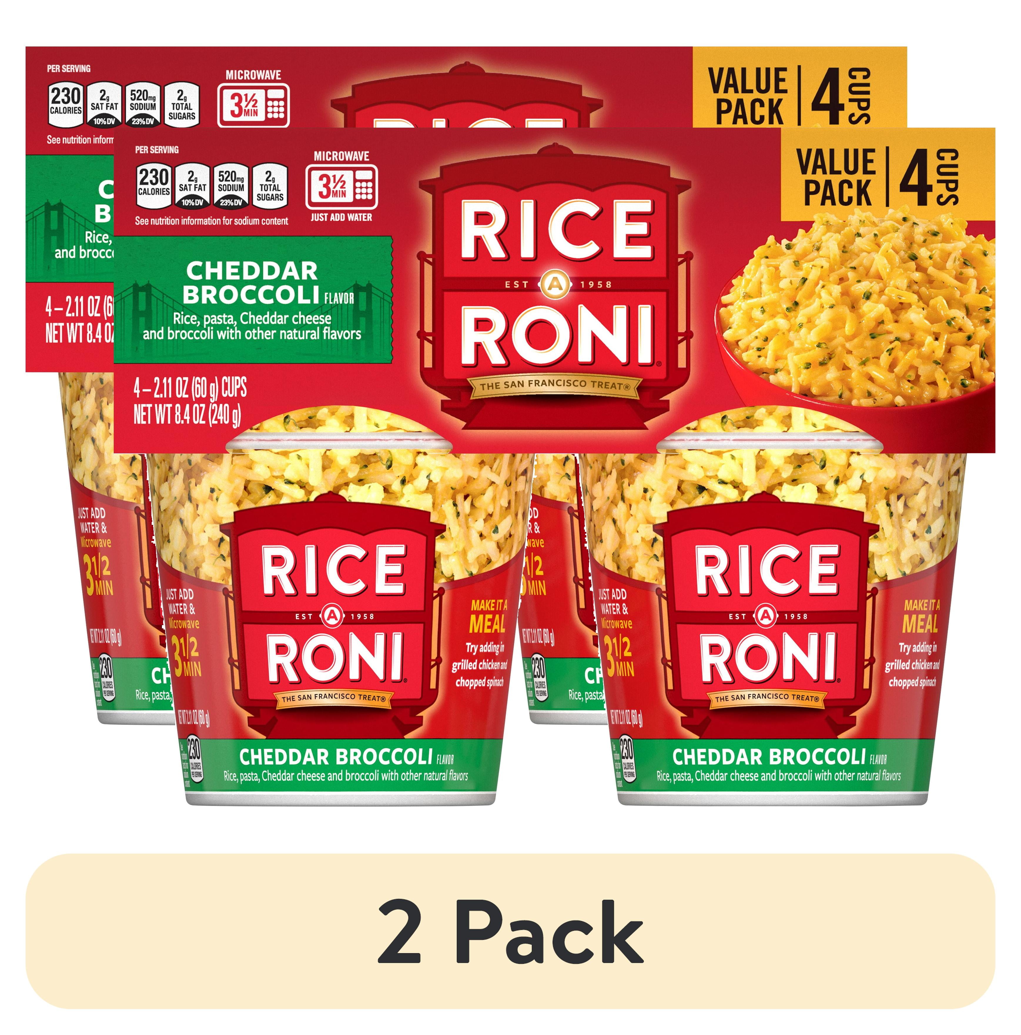 (2 pack) Rice-A-Roni Cheddar Broccoli Flavor, 2.11 oz 4 Count Cups ...