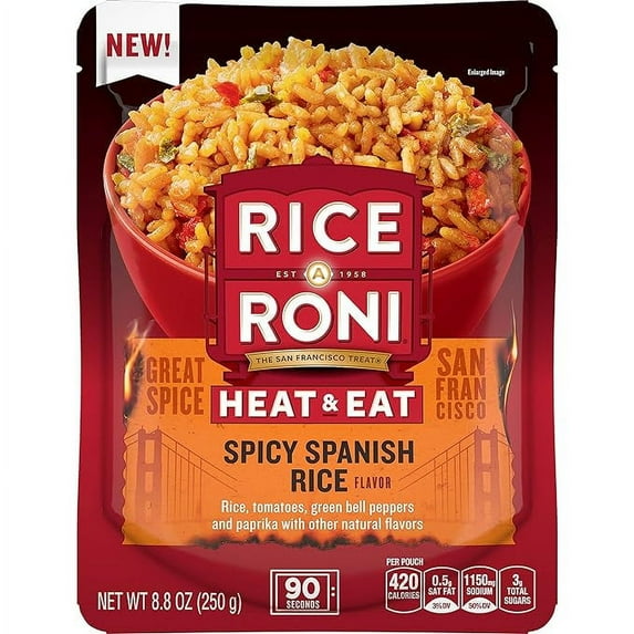 (2 pack) Rice-A-Roni Heat Eat Spanish Rice oz Packet, 8.8 Ounce