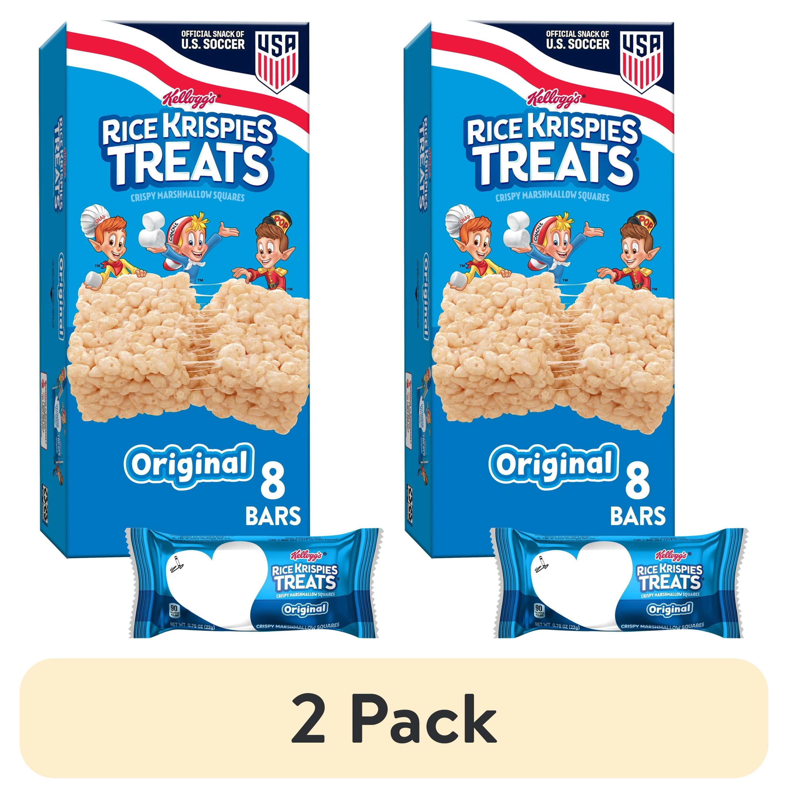 (2 pack) Rice Krispies Treats Original Chewy Crispy Marshmallow Squares, Kids Snacks, 6.2 oz, 8 Count