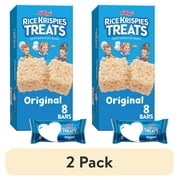 (2 pack) Rice Krispies Treats Original Chewy Crispy Marshmallow Squares, Kids Snacks, 6.2 oz, 8 Count