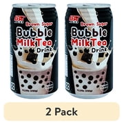 (2 pack) Rico Bubble Milk Tea Drink Brown Sugar Flavor, 12.3 oz Can