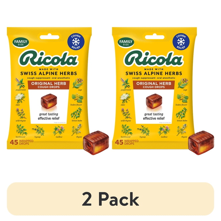 2 pack) Ricola Original Herb Soothing Cough Drops for Sore Throat