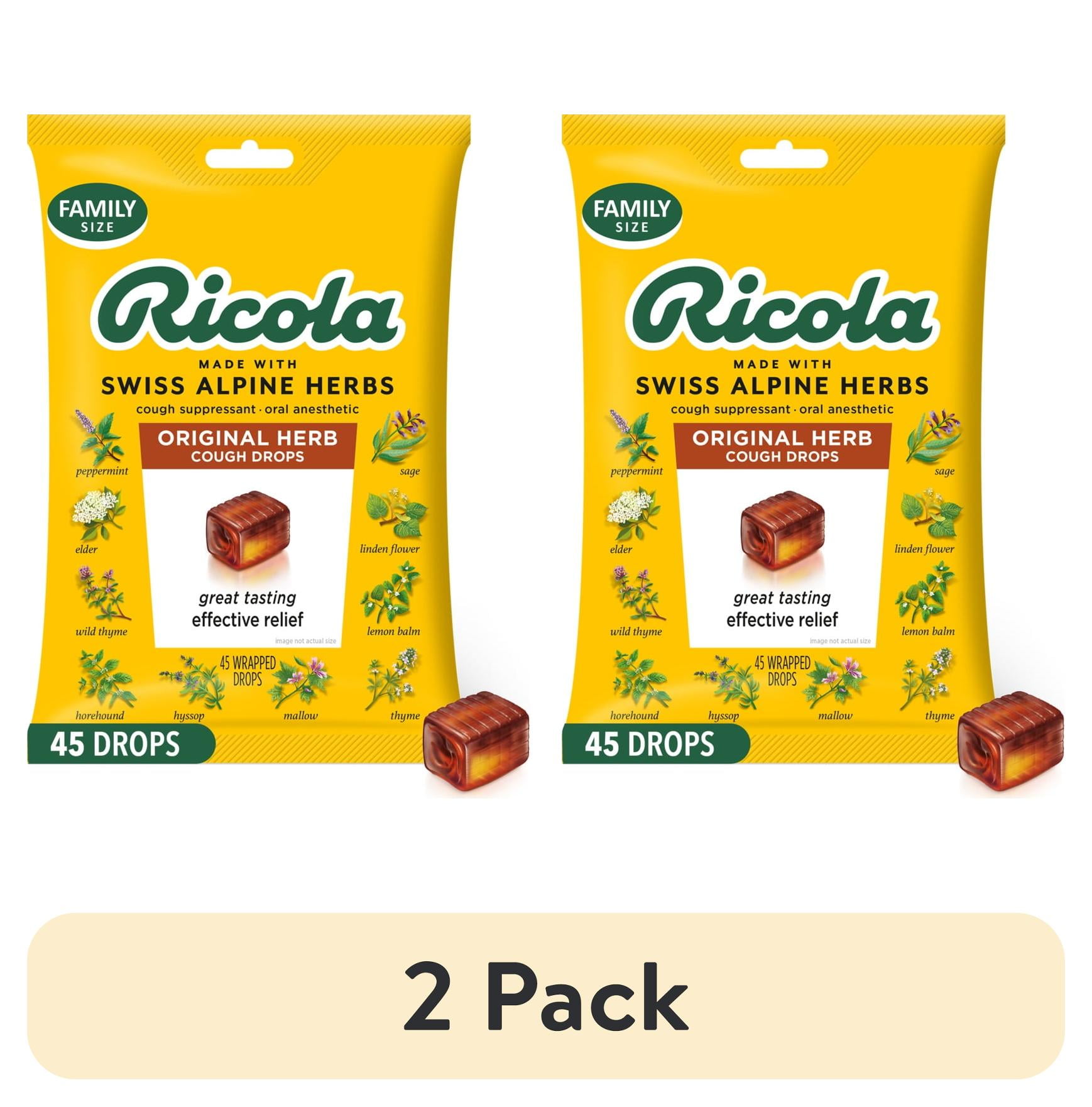 (2 pack) Ricola Original Herb Soothing Cough Drops for Sore Throat and Cough Relief, Value Pack, 45 Count