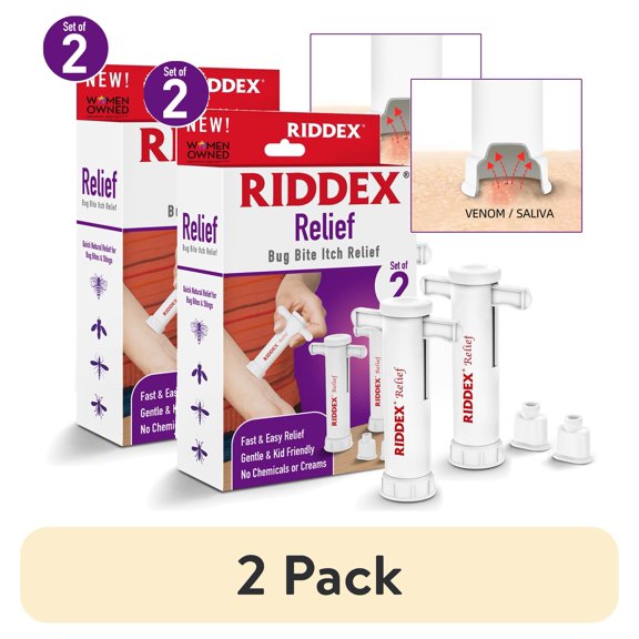(2 pack) Riddex Relief Bug Bite Itch Relief Twin Pack - Natural Treatment