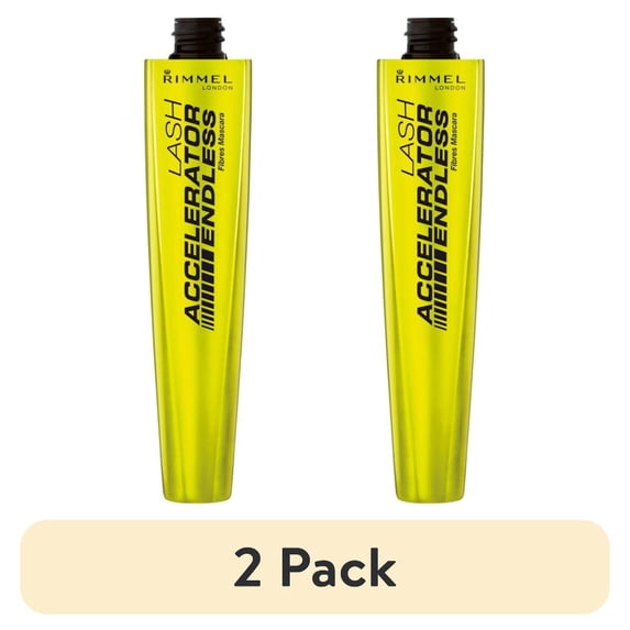 (2 pack) Rimmel London Lash Accelerator Mascara, Black, 0.23 oz