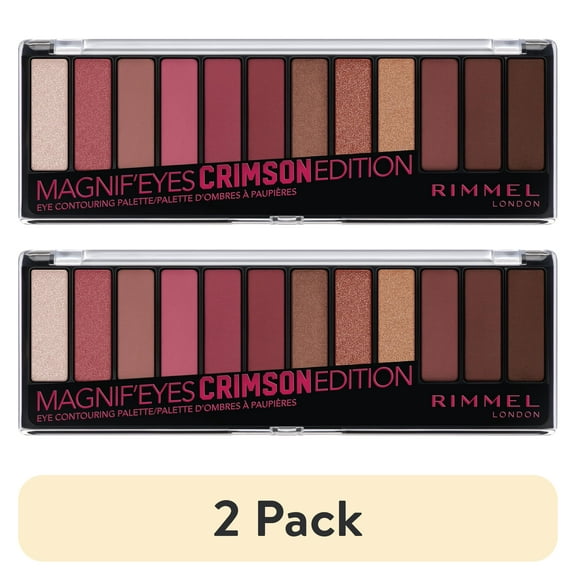 (2 pack) Rimmel London Magnif'eyes Eyeshadow Palette, Crimson, 0.5 oz