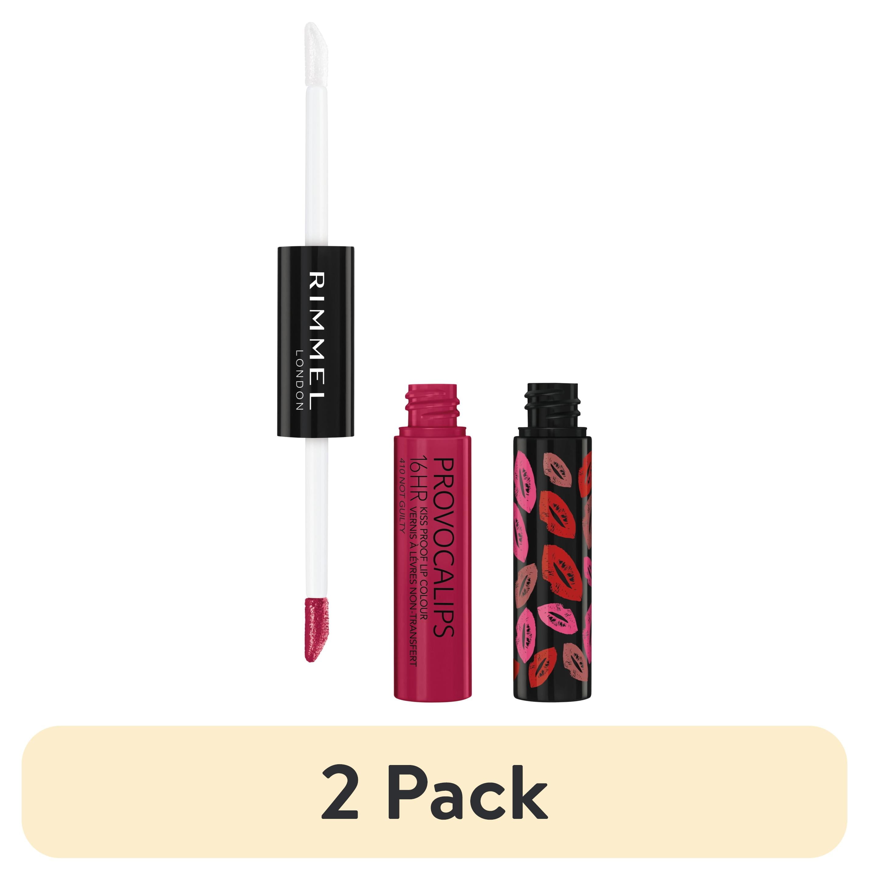 (2 pack) Rimmel London Provocalips Lightweight Gloss 16 Hr Kiss Proof Lipstick, Not Guilty