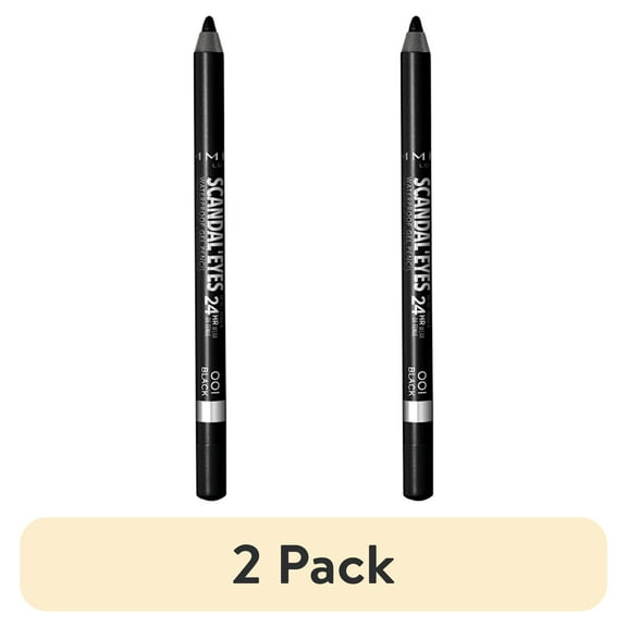 (2 pack) Rimmel London Scandal'Eyes Waterproof Kohl Kajal Eyeliner, Black