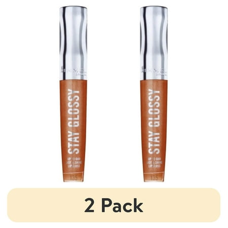 (2 pack) Rimmel Stay Glossy Lip Gloss, Sippin', 0.18 oz