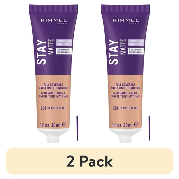 (2 pack) Rimmel London Stay Matte Liquid Foundation, Classic Beige, 1 oz