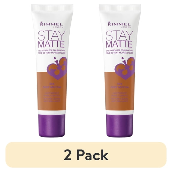 (2 pack) Rimmel London Stay Matte Liquid Foundation, Deep Mocha, 1 oz