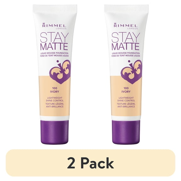 (2 pack) Rimmel London Stay Matte Liquid Foundation, Ivory, 1 oz