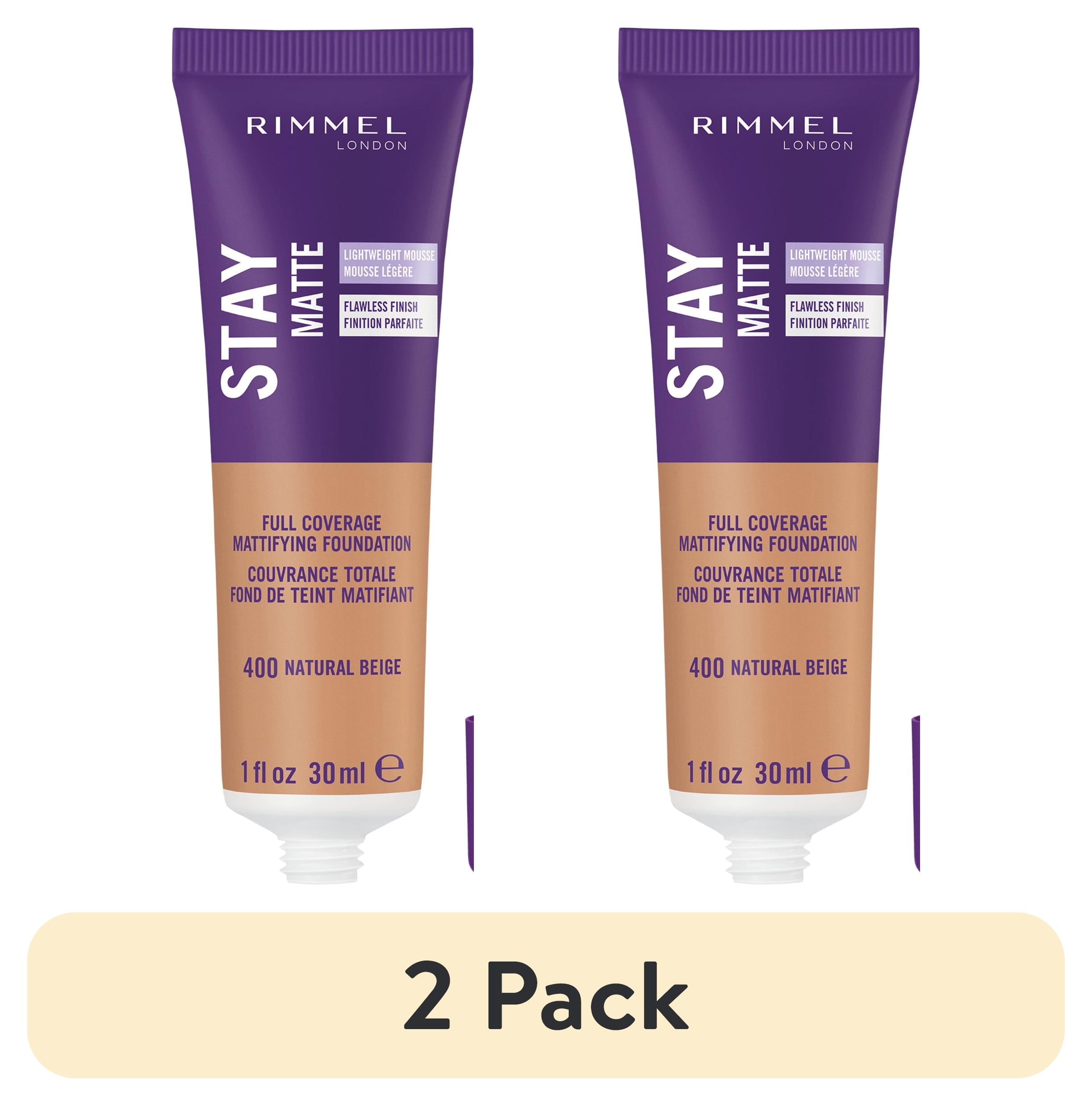 (2 pack) Rimmel London Stay Matte Liquid Foundation, Natural Beige, 1 oz