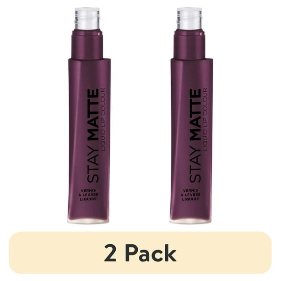 (2 pack) Rimmel London Stay Matte Liquid Lip Colour, Plum This Show, 0.21 fl oz