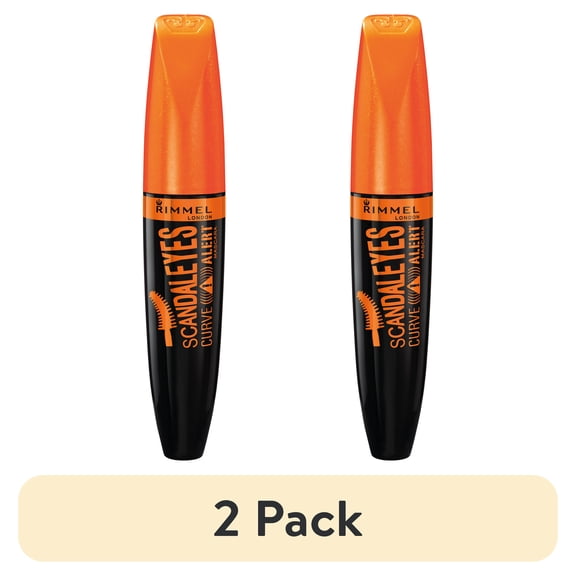 (2 pack) Rimmel ScandalEyes Curve Alert Mascara, Extreme Black