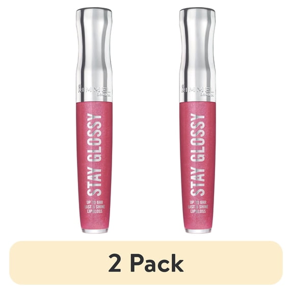 (2 pack) Rimmel Stay Glossy Lip Gloss, Back Row Smooch, 0.18 oz