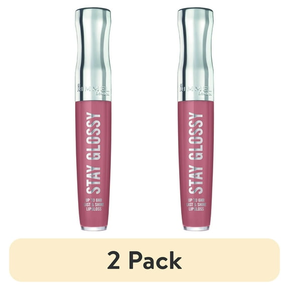 (2 pack) Rimmel Stay Glossy Lip Gloss, Bare Minimum