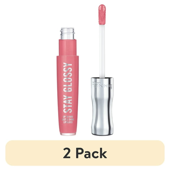 (2 pack) Rimmel Stay Glossy Lip Gloss, Claridge's Ruby