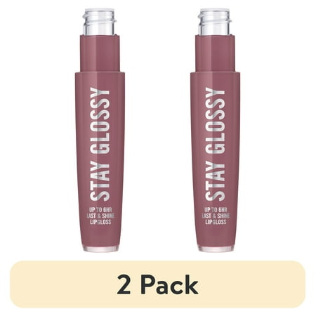(2 pack) Rimmel Stay Glossy Lip Gloss, Date Night, 0.18 oz
