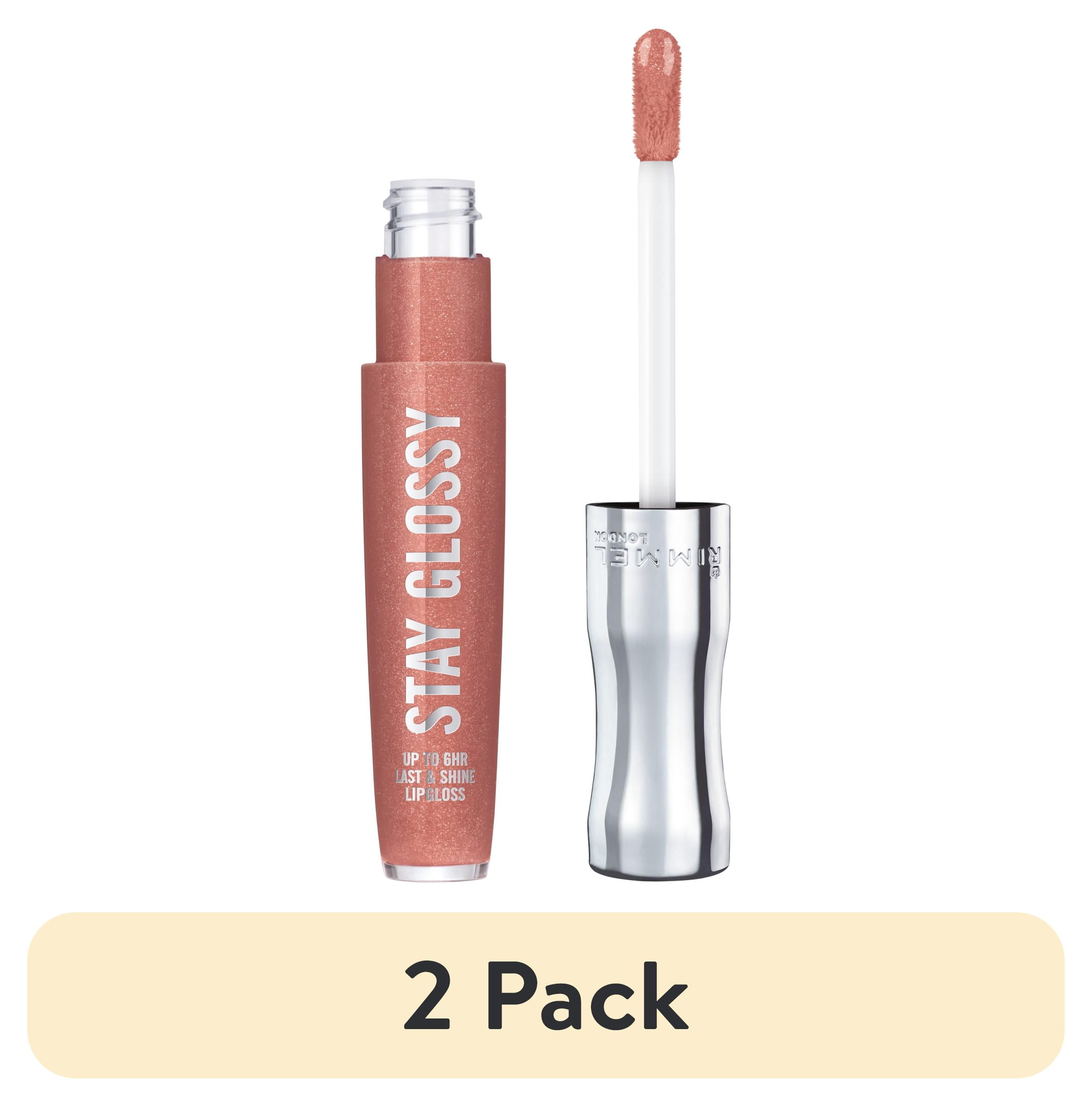 (2 pack) Rimmel Stay Glossy Lip Gloss, Down to Gloss, 0.18 oz