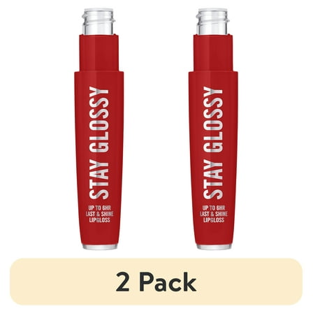 (2 pack) Rimmel Stay Glossy Lip Gloss, Firecracker 440, 0.18 fl oz