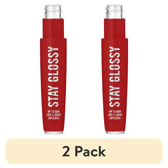 (2 pack) Rimmel Stay Glossy Lip Gloss, Firecracker 440, 0.18 fl oz