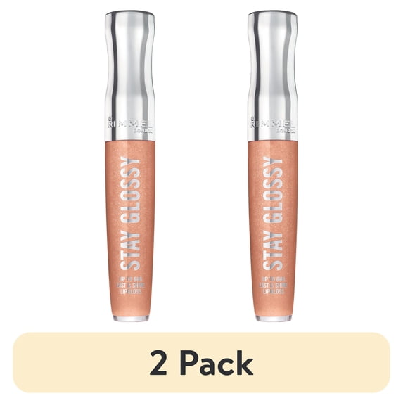 (2 pack) Rimmel Stay Glossy Lip Gloss, Honey, Honey, 0.18 oz