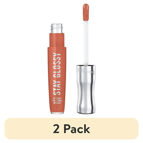 (2 pack) Rimmel Stay Glossy Lip Gloss, Melon-Air 465, 0.18 fl oz